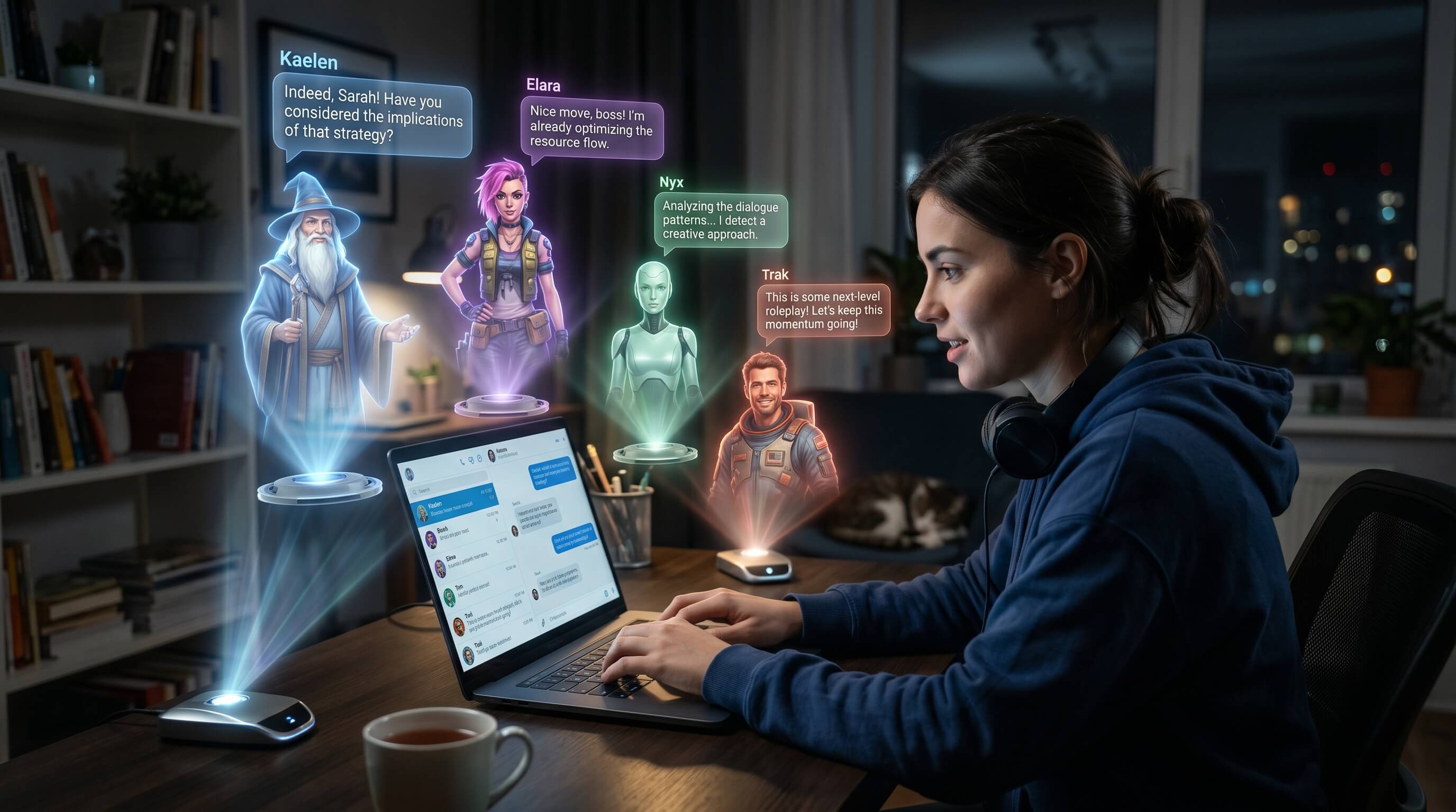Custom AI character creation in PollyBuzz